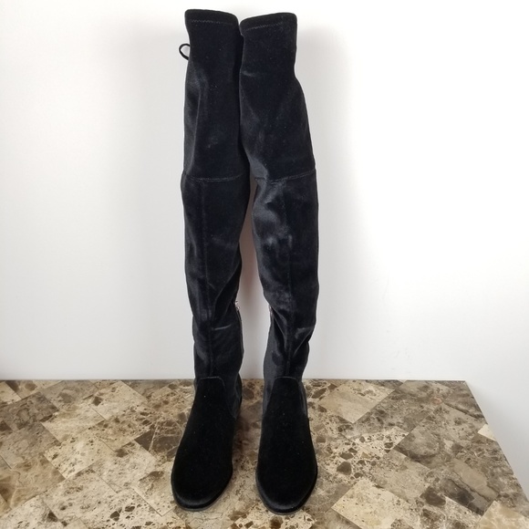 Marc Fisher/Over the Knee Black Velvet Boots - Picture 7 of 8